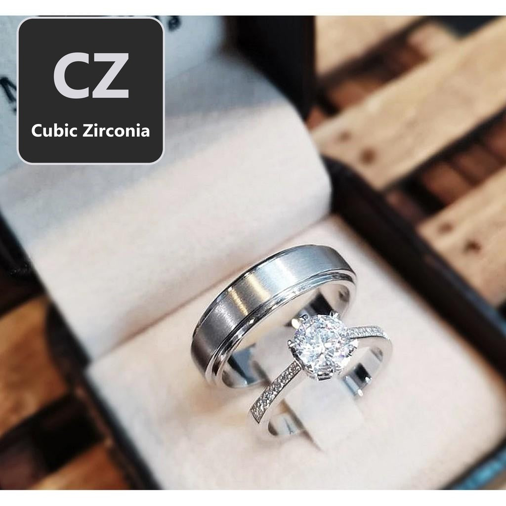 Couple ring set – CZ in 925 silver by Madduck Jewels