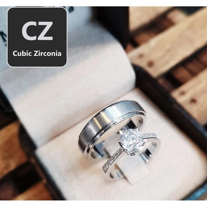 Couple ring set – CZ in 925 silver by Madduck Jewels