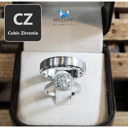 Couple ring set – CZ in 925 silver by Madduck Jewels