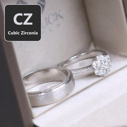 Couple ring set – CZ in 925 silver by Madduck Jewels