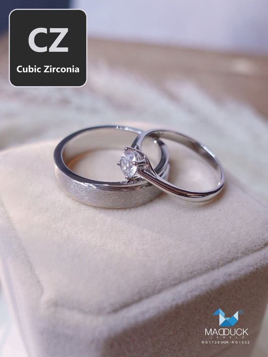 Couple ring set – CZ in 925 silver by Madduck Jewels