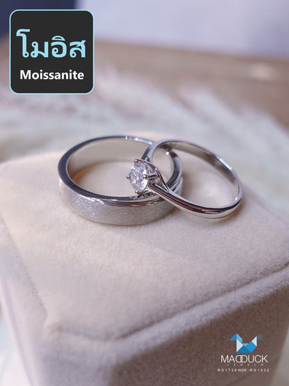 Couple ring set – Moissanite in 925 silver by Madduck Jewels