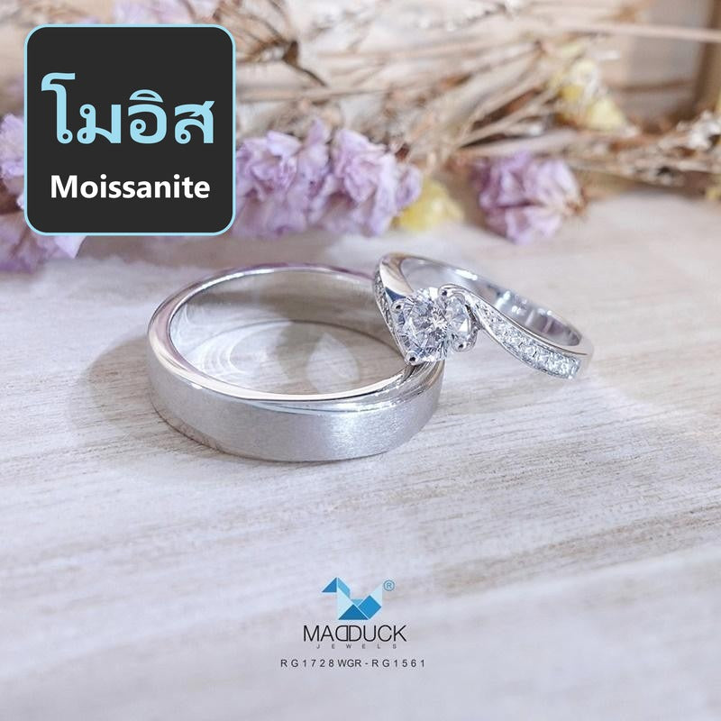 Couple ring set – Moissanite in 925 silver by Madduck Jewels