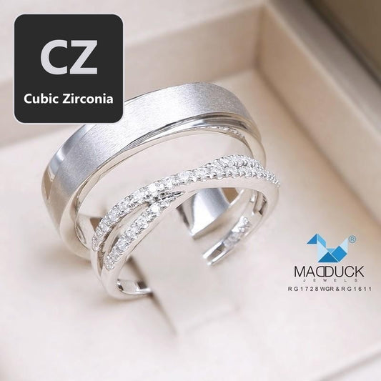 Couple ring set – CZ in 925 silver by Madduck Jewels