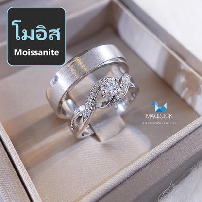 Couple ring set – Moissanite in 925 silver by Madduck Jewels