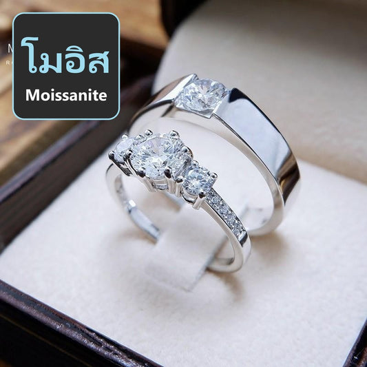 Couple ring set – Moissanite in 925 silver by Madduck Jewels