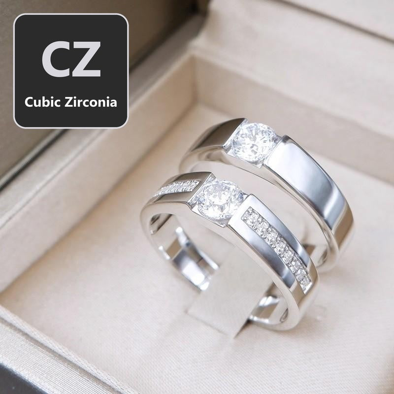 Couple ring set – CZ in 925 silver by Madduck Jewels