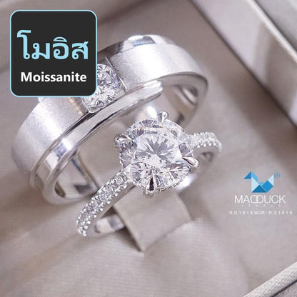 Couple ring set – Moissanite in 925 silver by Madduck Jewels