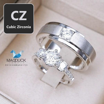Couple ring set – CZ in 925 silver by Madduck Jewels