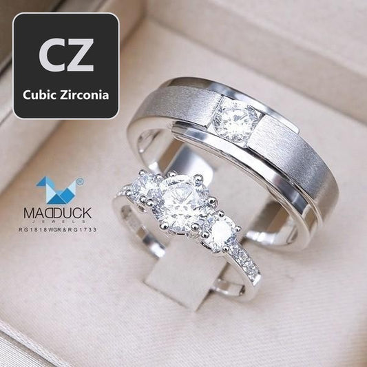 Couple ring set – CZ in 925 silver by Madduck Jewels