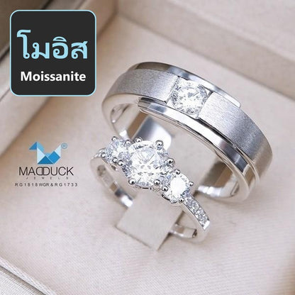 Couple ring set – Moissanite in 925 silver by Madduck Jewels