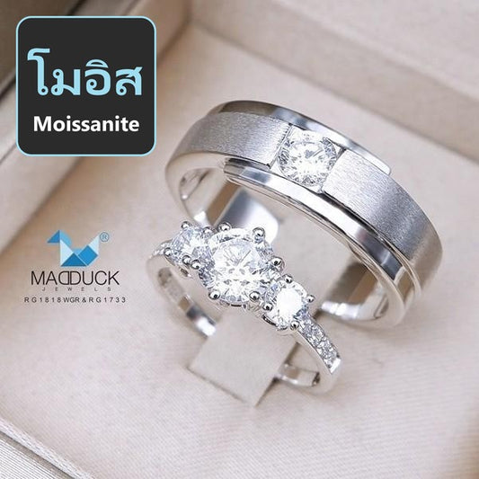 Couple ring set – Moissanite in 925 silver by Madduck Jewels