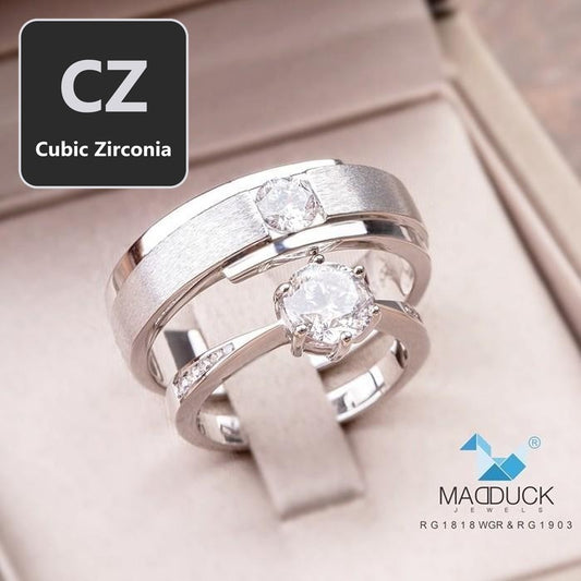Couple ring set – CZ in 925 silver by Madduck Jewels