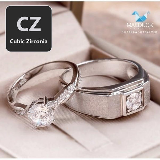 Couple ring set – CZ in 925 silver by Madduck Jewels