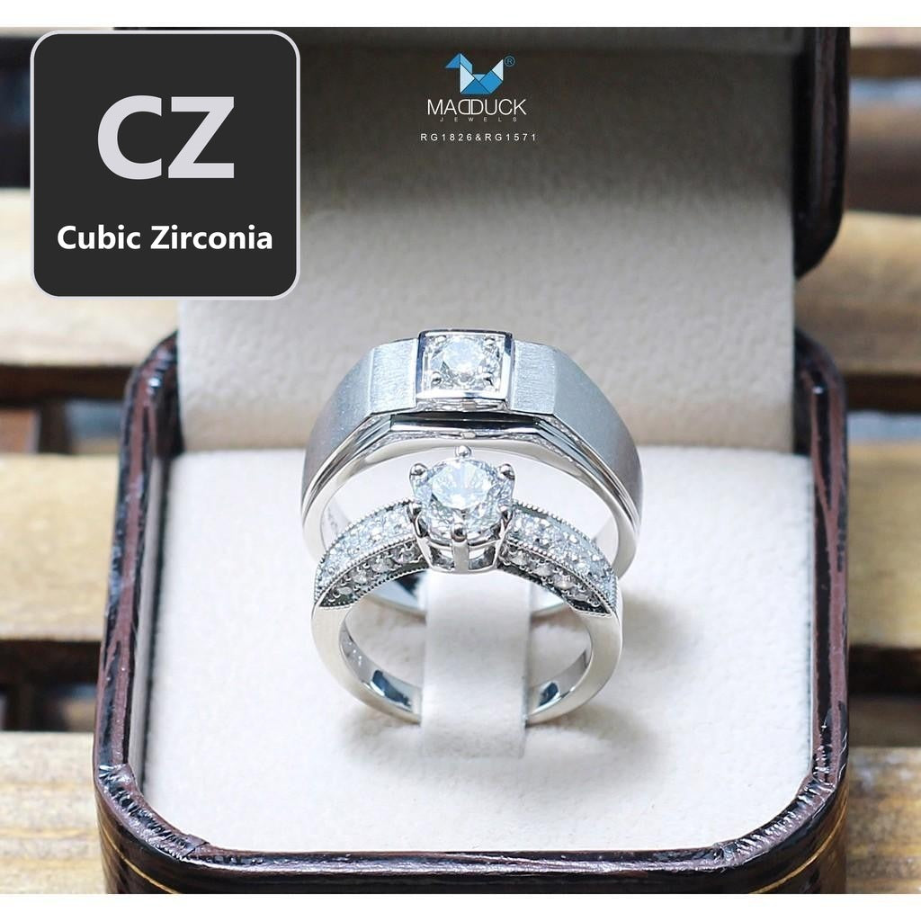 Couple ring set – CZ in 925 silver by Madduck Jewels