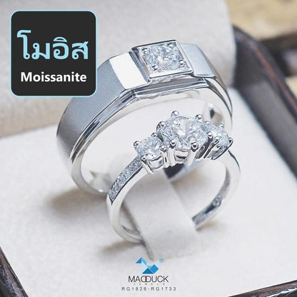Couple ring set – Moissanite in 925 silver by Madduck Jewels