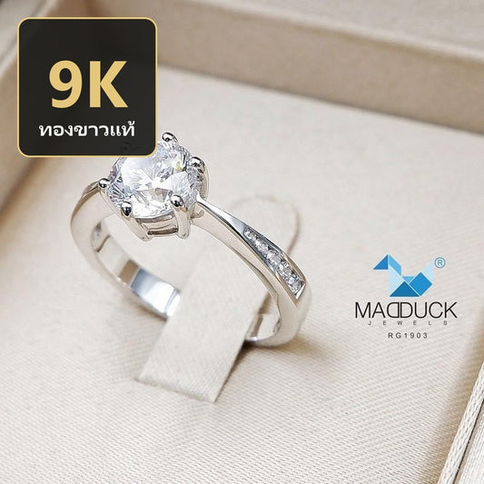 Women's ring – CZ in 9K white gold by Madduck Jewels