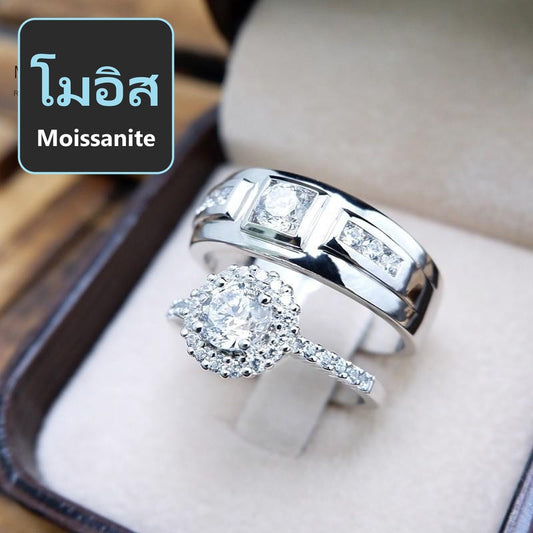 Couple ring set – Moissanite in 925 silver by Madduck Jewels