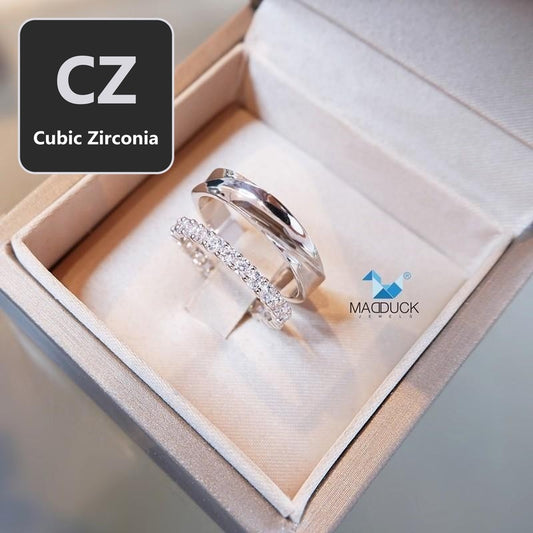Couple ring set – CZ in 925 silver by Madduck Jewels