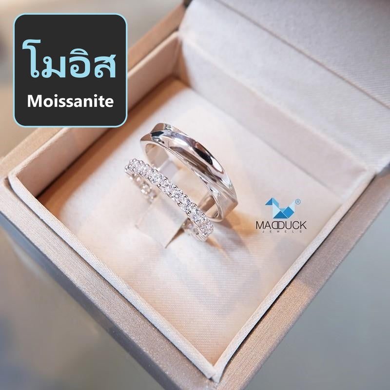 Couple ring set – Moissanite in 925 silver by Madduck Jewels