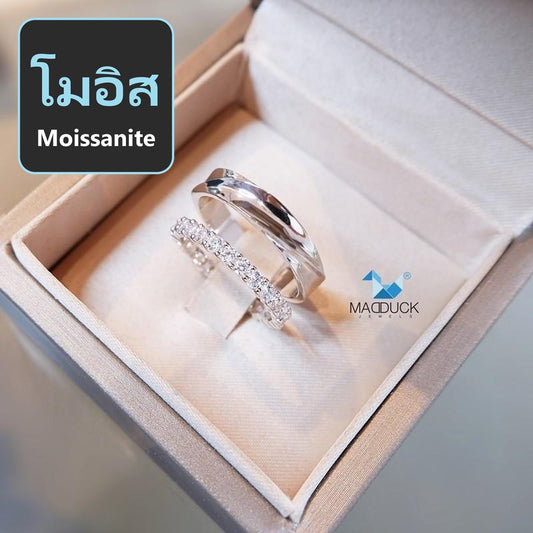 Couple ring set – Moissanite in 925 silver by Madduck Jewels