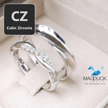 Couple ring set – CZ in 925 silver by Madduck Jewels