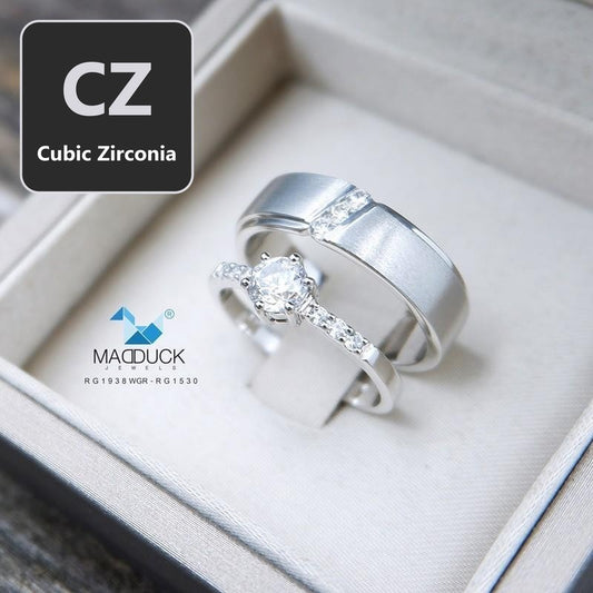 Couple ring set – CZ in 925 silver by Madduck Jewels