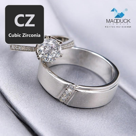Couple ring set – CZ in 925 silver by Madduck Jewels