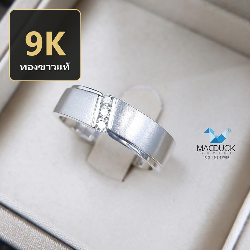 Men's ring – CZ in 9K white gold by Madduck Jewels