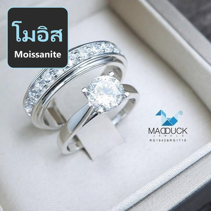 Couple ring set – Moissanite in 925 silver by Madduck Jewels