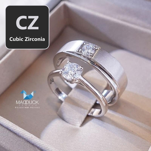 Couple ring set – CZ in 925 silver by Madduck Jewels