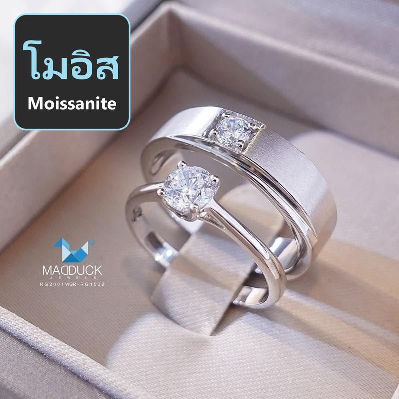 Couple ring set – Moissanite in 925 silver by Madduck Jewels