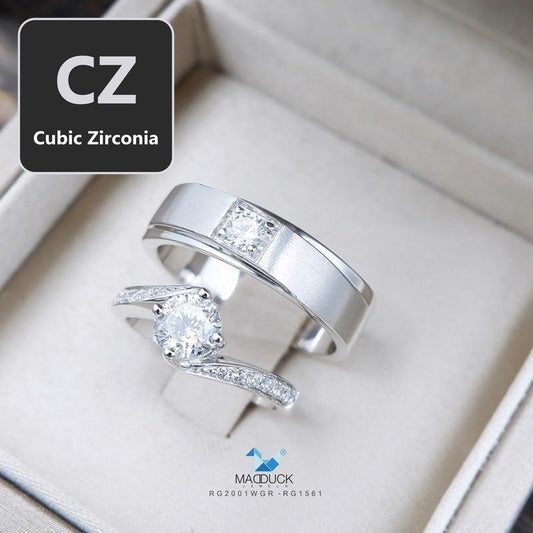Couple ring set – CZ in 925 silver by Madduck Jewels
