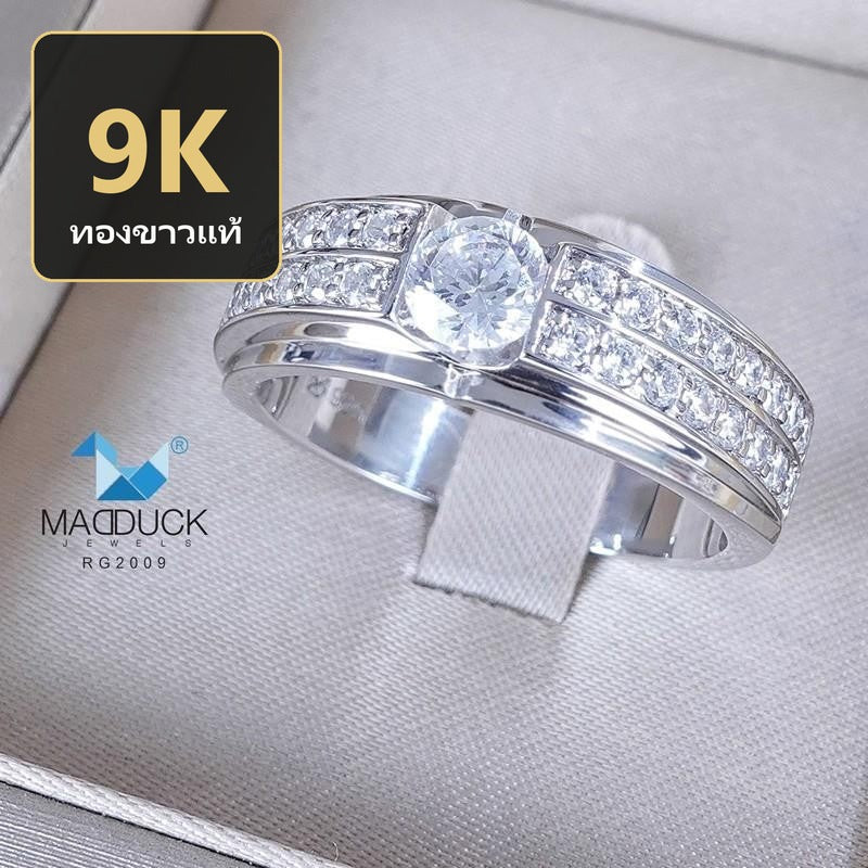 Men's ring – CZ in 9K white gold by Madduck Jewels