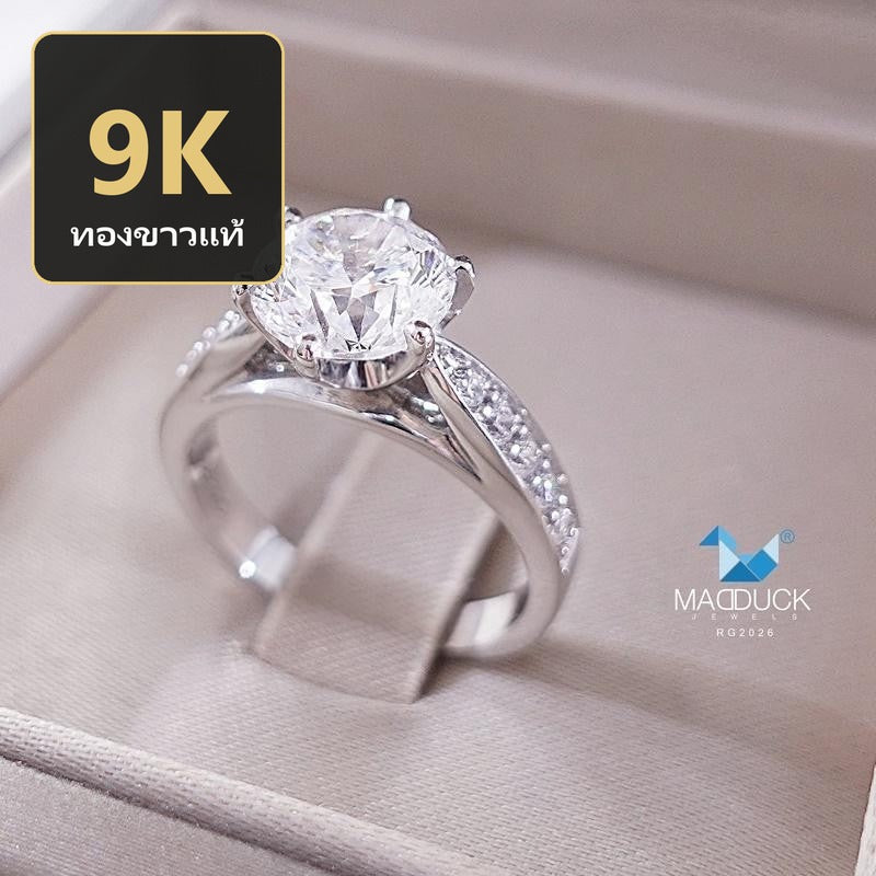 Women's ring – CZ in 9K white gold by Madduck Jewels