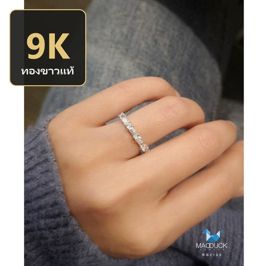 Women's ring – CZ in 9K white gold by Madduck Jewels