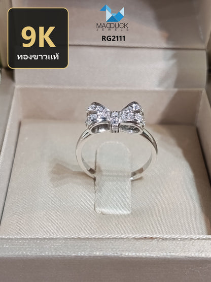 MadDuckJewels 9K White Gold (37.5%) Engagement & Wedding Ring – CZ / Moissanite / Lab-Grown Diamond – Rhodium Plated, Nickel-Free – RG2111-W09
