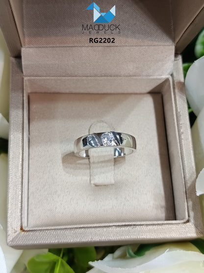 MadDuckJewels Sterling Silver 925 Engagement & Wedding Ring – CZ / Moissanite / Lab-Grown Diamond – Rhodium Plated, Nickel-Free – RG2202
