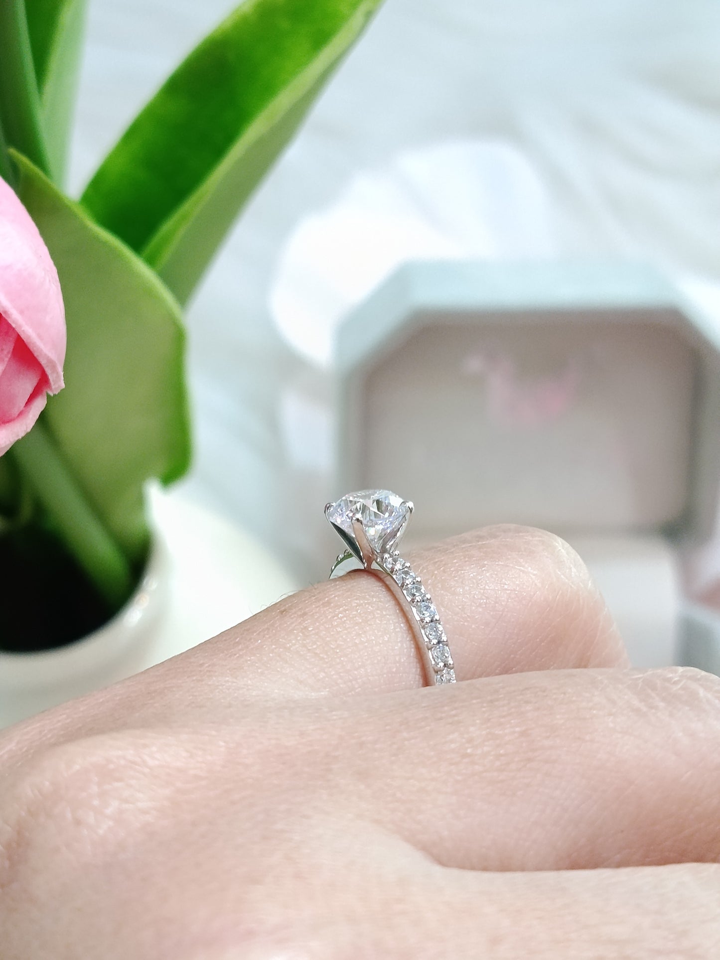 1.00 Cts Cubic Zirconia / Sterling Silver 925 Ring / Rhodium plated Nickel-Free / MadDuckJewels RG2203