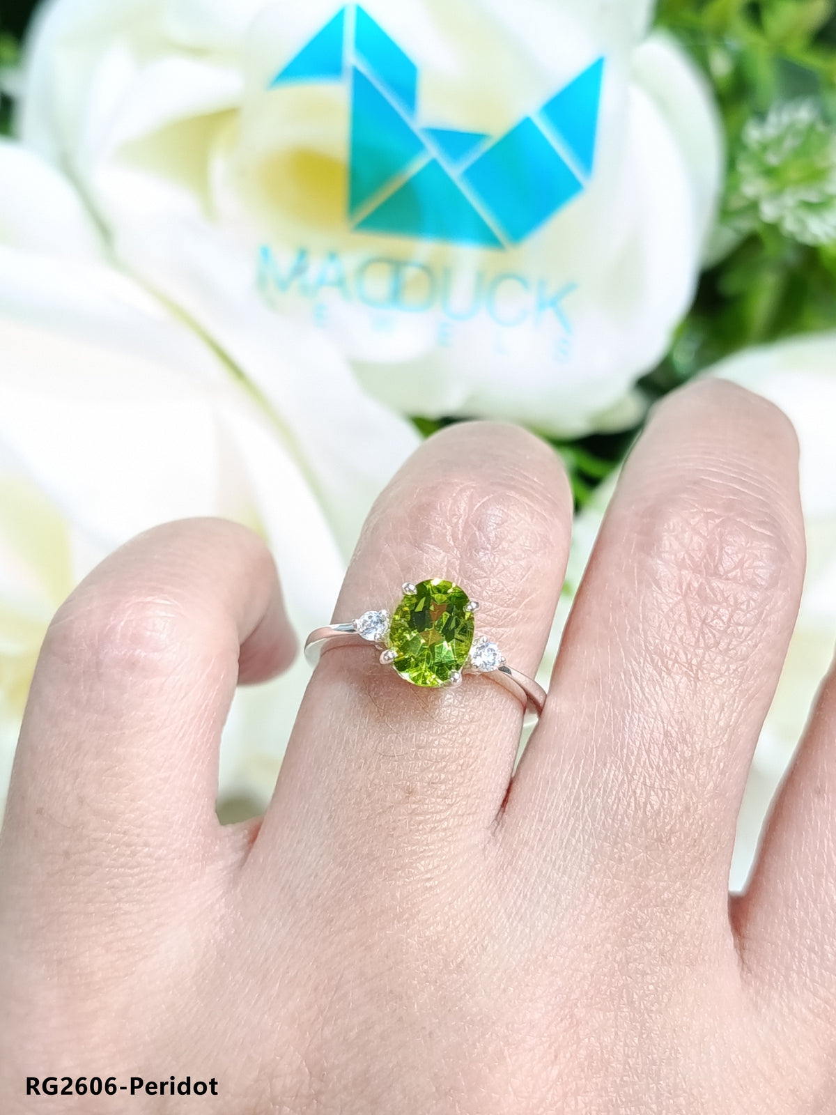 Madduckjewels | Natural Amethyst Ring | Oval 5x4 Cathedral Solitaire | 925 Sterling Silver Rhodium-plated | RG2604-am