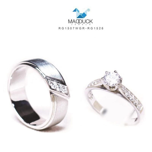 Couple ring set – CZ in 925 silver by Madduck Jewels