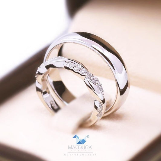 Couple ring set – CZ in 925 silver by Madduck Jewels