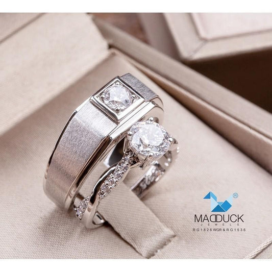Couple ring set – CZ in 925 silver by Madduck Jewels
