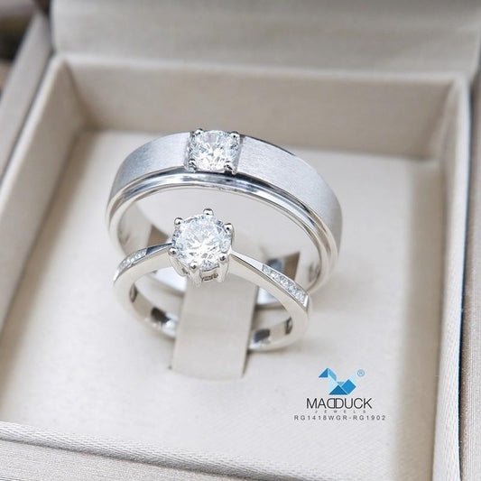 Couple ring set – CZ in 925 silver by Madduck Jewels