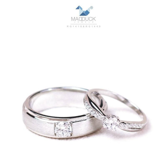 Couple ring set – CZ in 925 silver by Madduck Jewels