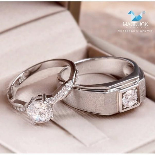 Couple ring set – CZ in 925 silver by Madduck Jewels