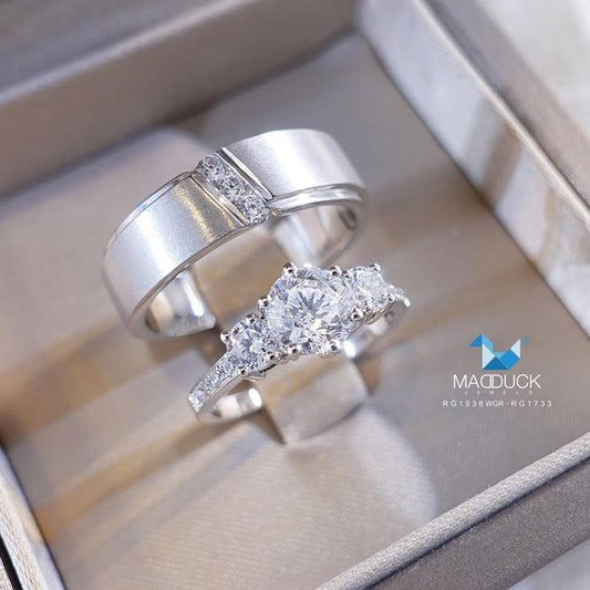Couple ring set – CZ in 925 silver by Madduck Jewels