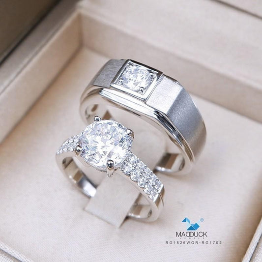 Couple ring set – CZ in 925 silver by Madduck Jewels