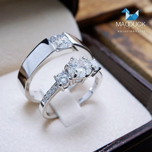 Couple ring set – CZ in 925 silver by Madduck Jewels