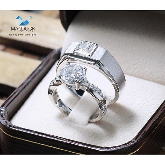 Couple ring set – CZ in 925 silver by Madduck Jewels